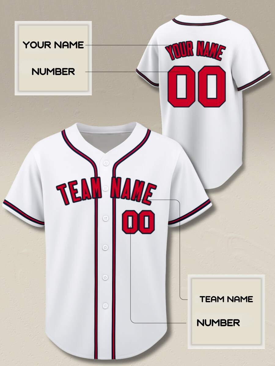 Customized Men's Baseball Jersey, Can Print Personalized Team Name And Number, Suitable For Fans And Team Uniforms, Available For Bulk Order Sports