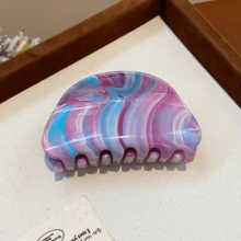 1个亚克力椭圆形扎染极简时尚发爪 - 彩色 - 查看 6