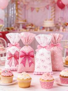 25/50/100 chiếc túi đựng quà cho bé chủ đề bướm, túi quà nơ hồng, hộp đựng kẹo, đồ dùng đóng gói quà tặng tiệc tùng có nơ, túi quà sinh nhật, túi quà tiệc tiết lộ giới tính. - Nhiều màu - Xem 1