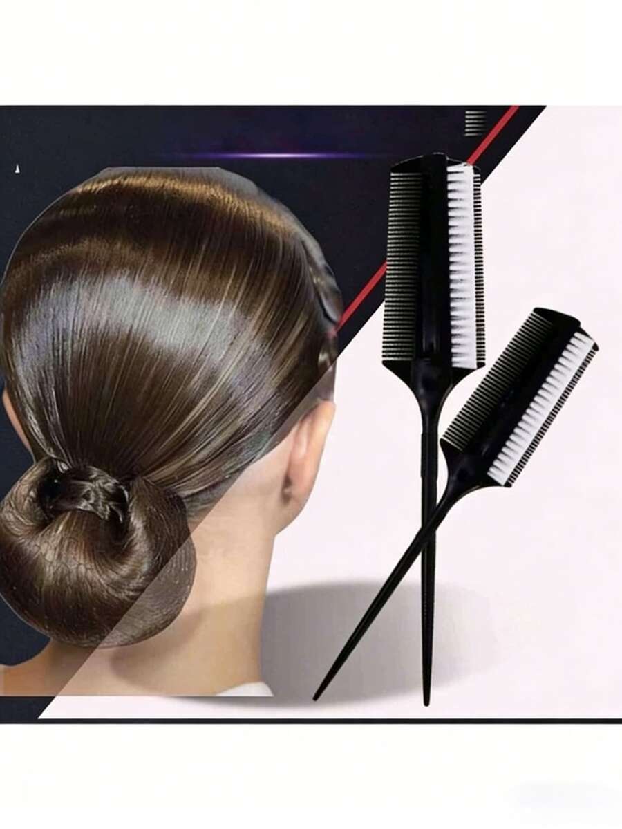 1pc Multifunctional Hair Comb, Suitable For Latin Dance Hairstyles And Smooth Hair, Equipped With Pointed Tail Comb And Spacing Comb, Ideal Hair Styling Tool And Hair Accessory For Barber Salon Beauty Travel Essential,Hair Products, Home Sleeping Bath Decor Hair Tool Kit,Summer,Holiday - Black - View 1