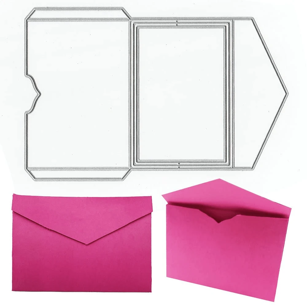 Troqueles de sobre para hacer tarjetas y scrapbooking, moldes de plantilla de metal para álbumes de fotos DIY, estampado y decoración de papel - plata - Ver 1
