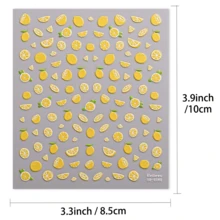 Lemon Print Nail Stickers, DIY Nail Art Decorations - Multicolor - View 3