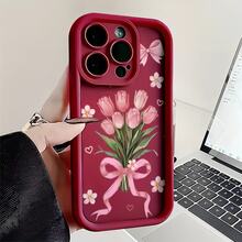 Esta funda para teléfono con estampado de tulipanes y diseño de pintura al óleo es compatible con Apple  16E/15/14/13/12/11/Pro/PLUS/Pro Max/MINI, S/A/M/NOTE, S/G/EDGE/E, Transition Spark/HANTOM/CAMON/INFINIX, Honor 400/PLAY/X/Y, OPPO Reno/A/F, 14/Redmi/POCO/NOTE y otros modelos. Está fabricada con TPU transparente, sencillo, elegante y resistente. Es una opción ideal para San Valentín, Halloween, Navidad, para uso personal o como regalo. - Blanco - Ver 7