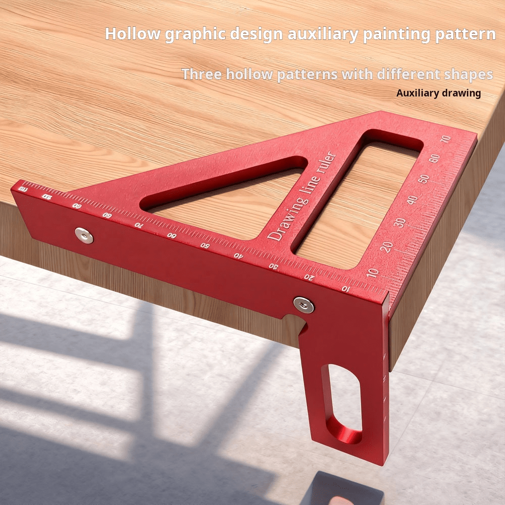 7英寸铝合金木工方尺，90度角尺，带英制/公制刻度 - 木工三角尺 - 查看 5