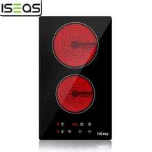 IsEasy Electric Ceramic Hobs Built-In 2 Zone 30cm Touch Control Lock Timer Black Safety - UK Plug(220-240V) - View 2