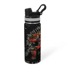 Taza de coche de acero inoxidable Deadpool 304 - Vaso de viaje aislado al vacío de doble pared con tapa a prueba de fugas, diseño de boca ancha de fácil limpieza para coche, oficina, hogar, camping al aire libre, regalo para hombres y mujeres - Negro - Ver 3