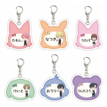 Tamon-Kun Ima Docchi!? 双面分层动漫亚克力钥匙扣 - 可爱卡通钥匙圈，可用于包包、行李箱、手机挂件和汽车装饰。 - 彩色 - 查看 1