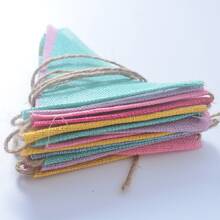 1/2pcs 4-Meter-Long Colorful Jute Triangular Flag Wreath, Triangular Banner Banner Hanging Ornament, Retro Style, Suitable For Room Background Decoration, Birthday, Wedding And Various Themed Party Decorations, Can Be Hung In The Home, Spring And Summer, Back To School Season, Garden Decoration And Other Occasions. - Colorful Flags - View 3