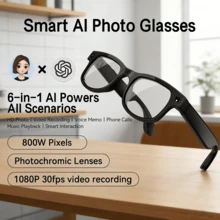 AI Smart Glasses With 8MP Camera - HD Video Recording Glasses With Audio, Music Playback, Wireless Call, Touch Control, Real-Time Translation, AI Object Recognition, Multifunctional Camera Glasses For Men Women, Translation Glasses For Travel & Outdoor - View 2