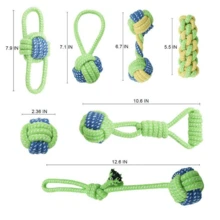 Crazy Tails Combo Pack Of 7 Teething Cleaning And Training Stocking Toy Gift Set Cotton And Jute Rope Knot Chew Toy For Medium And Large Dogs, Dog Rope Toy - Baby Blue - View 6
