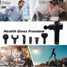 JW Professional Handheld Massage Gun With 30 Digital Speed Settings, Brushless Motor And 6 Massage Heads, Provides Deep Muscle Relaxation. Lightweight Design With Rechargeable Battery, Ideal For Fitness Enthusiasts And Office Workers, Suitable For Home And Gym Deep Tissue Massage - Black - View 10