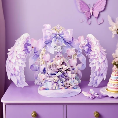 1 pieza Tarjeta de felicitación con alas moradas - Alas de fiesta de ensueño, Conjunto 3D-Morado, Tarjeta de regalo para mamá, Día de la Madre, Pascua, Tarjeta de agradecimiento, Tarjeta de regalo para maestro, Tarjeta de regalo para abuela, Regalo de boda, Día de la Madre, Graduación, Cumpleaños y toda ocasión para niñas, mujeres, esposa, novia, pareja