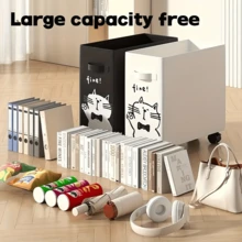 Rolling Storage Cart For Under-Desk - Multifunctional Storage Basket, Essential For Mobile Office Organization, With Cute Cat Print - Under-Desk Organizer With Wheels, Plastic Office Supply Basket For Home And Workspace, School Supplies, Back To School - A - 查看 2
