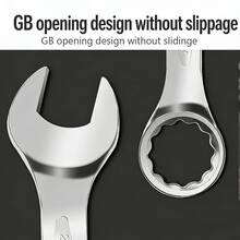 6pcs Combination Wrench Set, Includes Metric Open-End Wrenches And Socket Wrenches, Suitable For Automotive Repair And Home Maintenance Dual-Use Wrench Tool Kit - 6pc - View 2