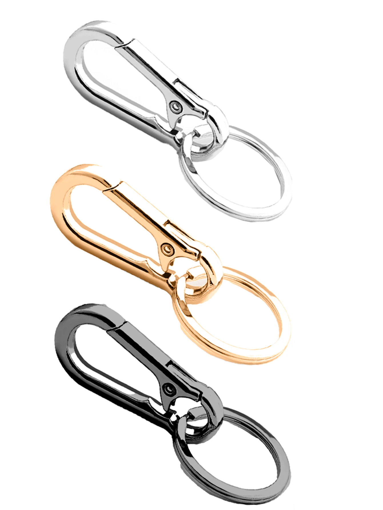 2/4/6 Peças Chaveiro de Gancho de Escalada de Zinco Gourde de Metal, Suporte de Anel Organizador, Chaveiro de Casal Fofo, Fivela de Moda Adequada para Casa, Chaves de Carro, Adequada para Homens e Mulheres. Presentes para Mãe, Pai, Formatura e Professor - Multicolorido - Visão 1