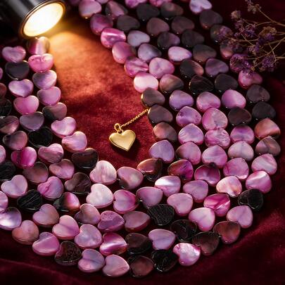 AA级天然粉色心形散珠，适用于珠宝制作，DIY精美手链、项链、耳环等配饰，女士情人节礼物