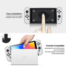 DATA FROG 2片装钢化屏幕保护膜，兼容Switch OLED屏幕，透明玻璃保护膜，适用于Switch - 查看 4