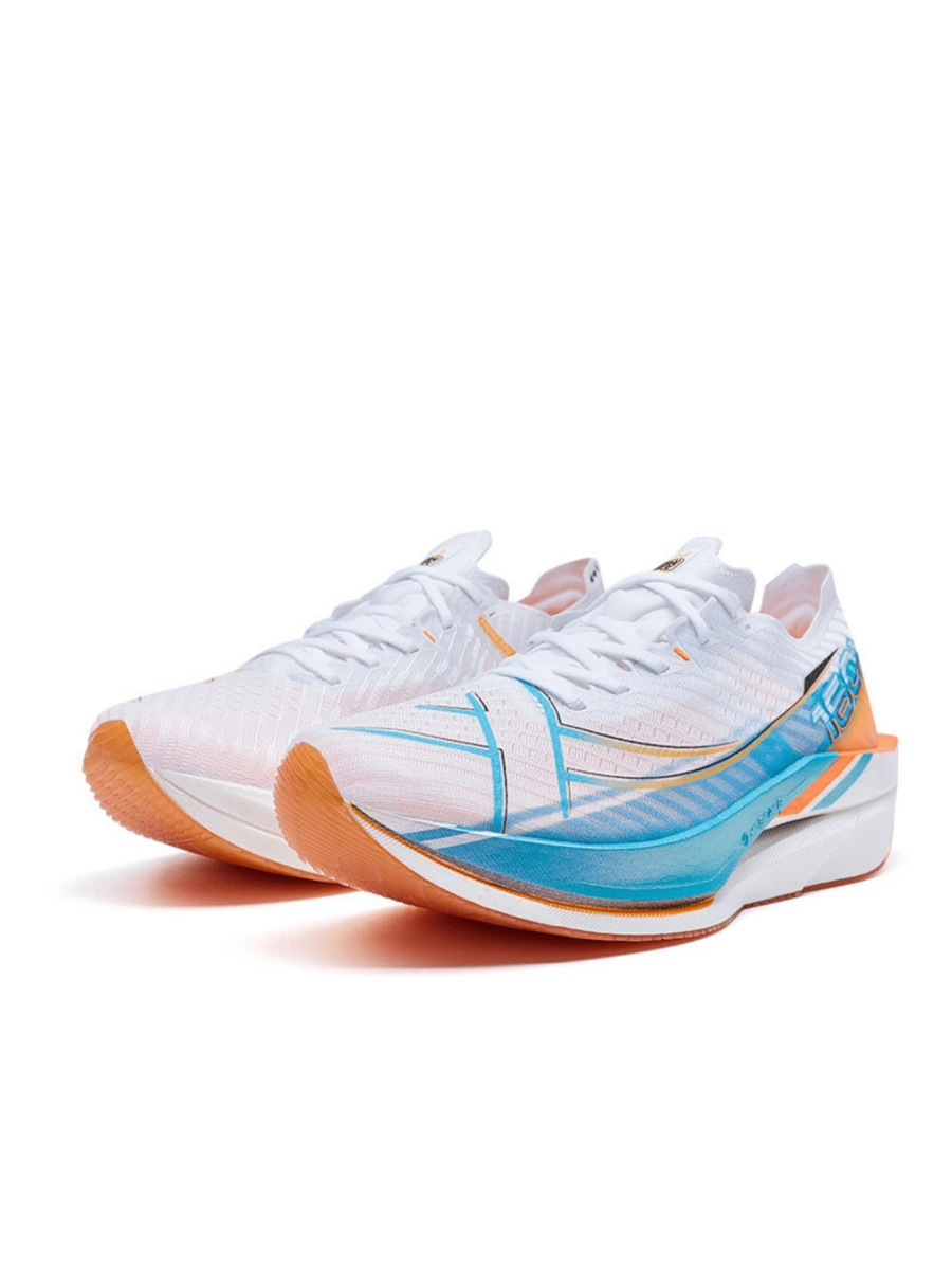 Zapatillas de running XTEP nuevas en blanco/azul inteligente/naranja resaltado - Nuevo blanco/azul inteligente/naranja destacado - Ver 1