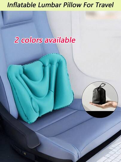 Inflatable Lumbar Support Cushion, Portable Airplane Travel Waist Pillow, Car Seat Back Pad, Manual Inflation Design No Power Needed, Comfortable All Seasons, Christmas Decor Personalized Gift, Travel Essential