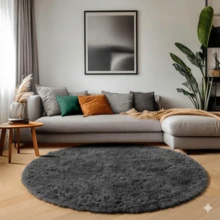 Large, Long-Pile Rug, 160 X 230 Cm, Available In Various Colors. It Is Lint-Free, Machine Washable, And Soft To The Touch. Suitable For Apartments, Living Rooms, Bedrooms, And Playrooms. An Ideal Choice For Stylish Decor. - Dark Gray - View 12