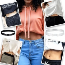 Adjustable Elastic Band, Suitable For Sweaters And Shirts - Multifunctional Waistband And Shirt Shaper, Black And White, Ideal For Custom Fit Clothing, Garment Sewing Accessory | Multifunctional Waistband | Flexible Fabric Band - Multicolor - View 5