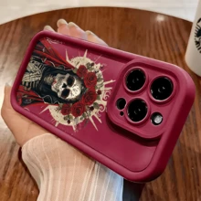 Esta funda para teléfono con estampado de calavera oscura y rosa roja es compatible con Apple  16E/15/14/13/12/11/PRO/PLUS/PROMAX/MINI, S/A/M/NOTE, S/G/EDGE/E, Transition Spark/HANTOM/CAMON/INFINIX, Honor 400/PLAY/X/Y, OPPO Reno/A/F, 14/Redmi/POCO/NOTE y otros modelos. Está hecha de TPU transparente, sencillo, elegante y duradero. Es una opción ideal para el Día de San Valentín, Halloween, Navidad, para uso personal o como regalo. - Blanco - Ver 8