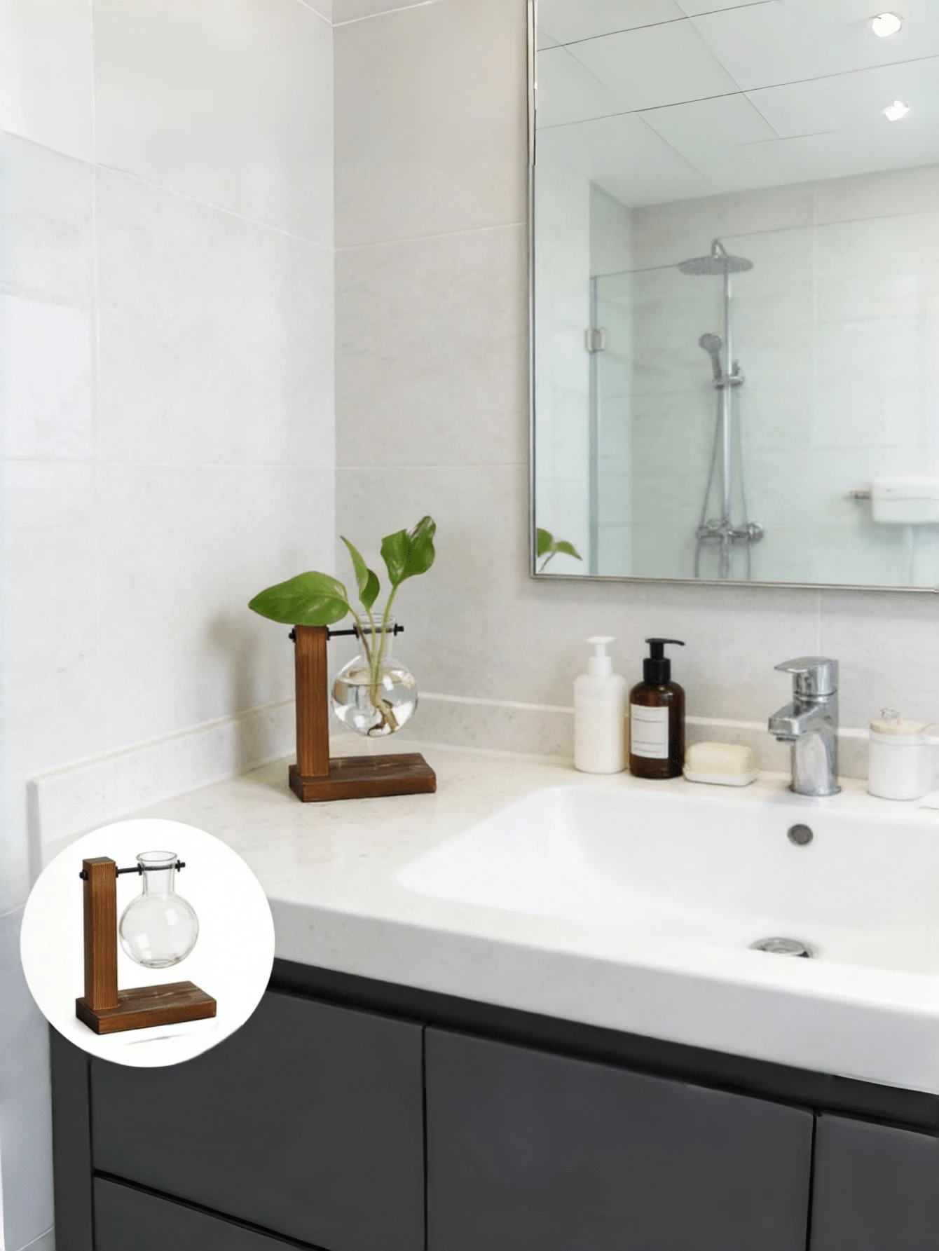 1 chiếc bình hoa thủy tinh trong suốt cỡ lớn đa chức năng, vừa làm chậu cây vừa làm bể cá, trang trí 3 trong 1, giá đỡ nến chống gió kiểu Bắc Âu, thích hợp trang trí nội thất phòng khách, phòng ngủ, hoặc làm vật trang trí bàn làm việc.