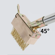 1pc/2pcs Long Handle Cleaning Brush, Suitable For Patio, Tile And Driveway Cleaning - Patio Cleaning Tool With Angled Steel Wire Bristles To Remove Weeds And Moss Buildup - Multicolor - View 5