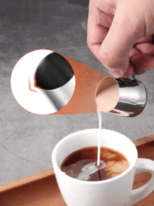 1 bình đựng sữa mini bằng thép không gỉ 304, dung tích 12.5ml/30ml, dùng để pha latte art, cốc sữa cà phê, dụng cụ pha chế. - Bạc 304 - Xem 11
