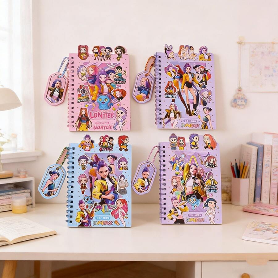 Hasbro 1件全新K-POP“Demon”组合3合1粉丝艺术计划本，DIY手机壳贴纸 - 彩色 - 查看 1