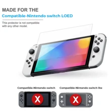 DATA FROG 2片装钢化屏幕保护膜，兼容Switch OLED屏幕，透明玻璃保护膜，适用于Switch - 查看 5