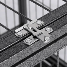 Butterslay 1PC Rolling Dog Crate Dog Cage Metal Dog Kennel - màu đen - Xem 6