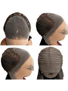 13x4英寸高清透明蕾丝前假发片 | 28英寸黑色波浪卷合成假发，无胶预拔发际线，耐热透气，适合日常佩戴、派对和角色扮演，是理想的圣诞礼物 - 黑色 - 查看 9