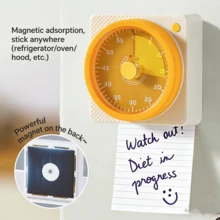 1pc Mechanical Magnetic Kitchen Timer, Visualized Time Management, Batteryless, Mechanical Visual Timer, Magnetic Kitchen Cooking Student Learning Time Manager, Kitchen Anti-Scorch Gadget - Multicolor - View 3