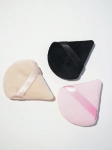 24/1pc Pink Triangular Velvet Powder Puff, Mini Pizza Powder Puff, Washable, Lightweight And Portable, Suitable For All Skin Types, Especially For Makeup Beginners, Ideal For Dry And Wet Use Powder. Can Be Used As Makeup Accessories, Powder Puff, Makeup Sponge, Powder Puff, Makeup Sponge, Etc. Suitable For Foundation, Primer, BB Cream, Sunscreen, Cushion, Blush, Etc., Perfect Replacement For Brushes, Cosmetics, Makeup Tools - Pink - View 4