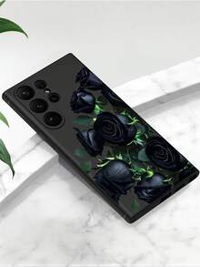 1个高级时尚黑色玫瑰花防滑保护手机壳，兼容三星Galaxy A04e/A05s/A13/A14/A15/A34/A35/A50/A52/A53/A54/S21/S22/S23/S24/S25/S25Ultra/24fe - 黑色 - 查看 4