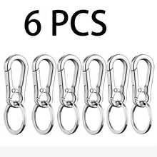 2/4/6 Peças Chaveiro de Gancho de Escalada de Zinco Gourde de Metal, Suporte de Anel Organizador, Chaveiro de Casal Fofo, Fivela de Moda Adequada para Casa, Chaves de Carro, Adequada para Homens e Mulheres. Presentes para Mãe, Pai, Formatura e Professor - Multicolorido - Visão 10