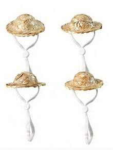 Adjustable Mini Straw Hat For Hamsters, Lizards, Chinchillas, Parrots, Small Birds Handmade Headdress - Champagne - View 5