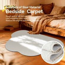 1pc White Natural Style Cloud Shaped Doormat, Asymmetrical Cloud Shape, TPR Non-Slip Bottom, Lightweight And Foldable, Suitable For Small Spaces, Modern Style Neutral Color Thickened Pineapple Ring Floor Mat, Washable Doormat, Outdoor Mat, Kitchen Carpet, Kitchen Mat, Kitchen Rug, Doormat, Small Rug, Carpet, Floor Mat, Area Rug, Outdoor Mat, Home Decor, Bedroom Carpet, Washable Rug - White - View 4
