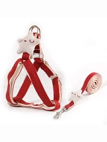 1套宠物千鸟格海星牵引绳，狗狗胸背带牵引绳，适合遛小型/中型犬，如贵宾犬、泰迪犬等，宠物用品 - 彩色 - 查看 15