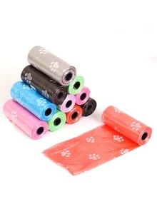 1 Roll/15 Pieces, 6 Rolls/90 Pieces, 8 Rolls/120 Pieces, 10 Rolls/150 Pieces, 20 Rolls/300 Pieces, 30 Rolls/450 Pieces. Pet Waste Bags, Dog Waste Bags, Leak-Proof And Convenient Dog Outdoor Waste Disposal Bags, Easy To Clean. - Multicolor - View 4