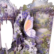 1pc Purple Flower Birthday Greeting Card, 3D-Fake Butterflies Flowers Greeting Card With Envelope, Best Gift For Family And Friends, For Garden Decor, Family And Friends, Suitable For Anniversary, Wedding, Easter, Graduation Season, Mother's Day, Bridal Shower, Birthday, Thank You - Stationery,Christmas - Multicolor - View 4