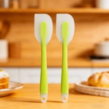 Heat Resistant Silicone Spatula Set, 8.2 Inch Non-Stick Rubber Spatula In Lime & Light Blue - For Baking, Mixing - Dishwasher (2/4/6 Pack) - Lime Green - View 3