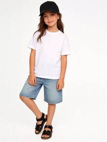 1 Pair Kids Black Sandals, Children's Fashion Flat Sandals, Soft Sole Non-Slip Wear-Resistant, Hook And Loop Design, Unisex Boys & Girls, Suitable For Banquet, Gathering, Party, Wedding, Vacation - Black - View 7