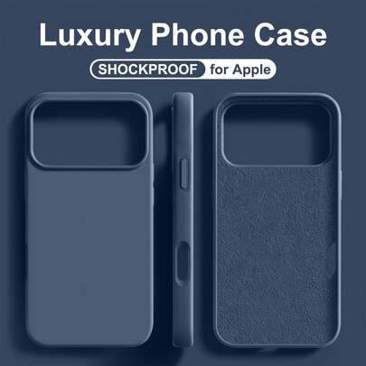 Luxury Silicone Phone Case Shockproof Phone Protection Shock- And Impact-Resistant Back Cover For IPhone 17 Pro Max 16 15 14 13 12 11 Pro Series Comfortable Feel Phone Case