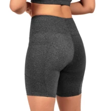 Women's Compression Shorts With Pockets For Running, Walking, Gym - Gris Claro - Ver 2