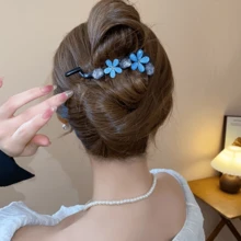 1pc Acrylic Resin Flower Minimalist Hair Clip - Multicolor - View 3