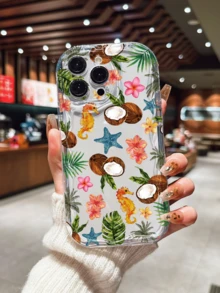 Vacation Style Anti-Drop Protective Case Compatible With Apple 14 Pro Max, 13/12/11/Pro Max, 15 Pro Max, XR/XS Max/XS, Soft 7/8, Wave Edge 16/16 Pro Max, 13 Pro Max, 17/17 Air/17 Pro Max, 12 Mini, Fashionable Gift For Men And Women - Multicolor - View 1