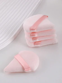 24/1pc Pink Triangular Velvet Powder Puff, Mini Pizza Powder Puff, Washable, Lightweight And Portable, Suitable For All Skin Types, Especially For Makeup Beginners, Ideal For Dry And Wet Use Powder. Can Be Used As Makeup Accessories, Powder Puff, Makeup Sponge, Powder Puff, Makeup Sponge, Etc. Suitable For Foundation, Primer, BB Cream, Sunscreen, Cushion, Blush, Etc., Perfect Replacement For Brushes, Cosmetics, Makeup Tools - Pink - View 1
