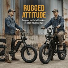 Adult Electric Bicycle, 749W Motor, 48V 15Ah Battery, 20x4-Inch Thick Tires, Top Speed Up To 27.9 Mph, Range Up To 37 Miles, All-Terrain Retro Electric Bicycle. - 黑色 - 查看 6